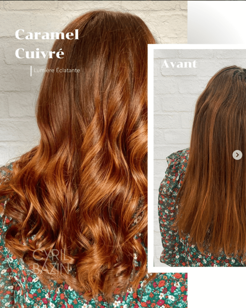 Balayage roux cuivré